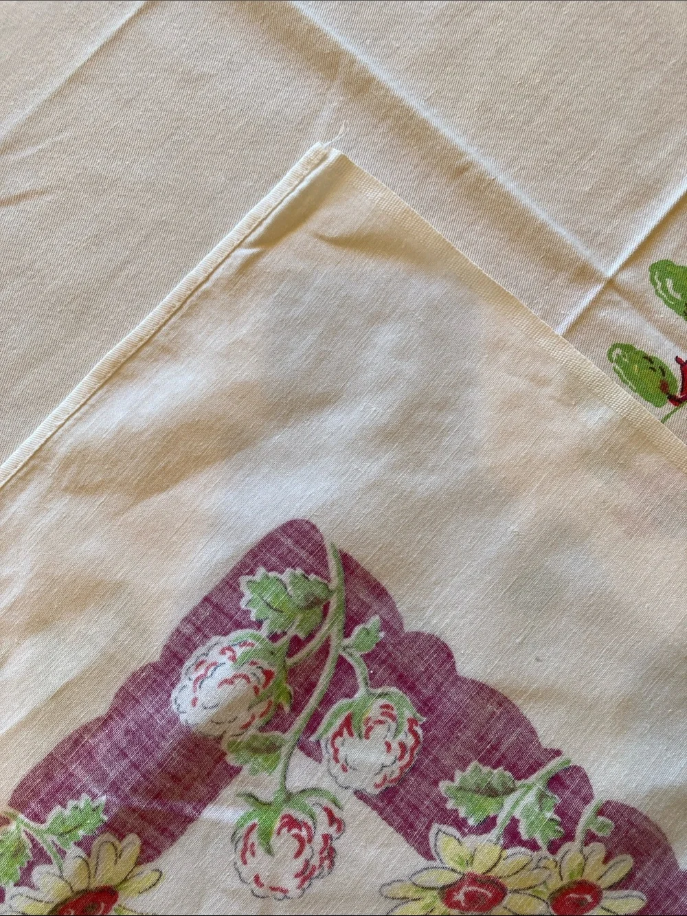 Vintage African Americana Cotton Tablecloth Rare Mammy & Family‎ Work On Farm